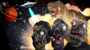 zombie puppets in action