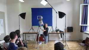 blue screen studio for puppets